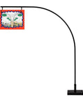 Rock Solid Curved Gondola Shelf Magnetic Sign Holder For Retail Store Aisles And Department Walkway Section Marker with displayed sign.