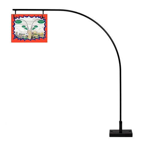 Rock Solid Curved Gondola Shelf Magnetic Sign Holder For Retail Store Aisles And Department Walkway Section Marker with displayed sign.