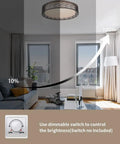 Flush Mount LED Ceiling Light Fixture 14 Inch 20W 1400 Lumens Warm White 3000K Oil Rubbed Bronze Dimmable in living room