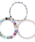 Colorful bracelets made with 200 Pcs Glass Pearl Beads Assorted Colors Satin Luster Round Czech Glass Beads for DIY Jewelry Making.