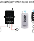 Waterproof forward/reverse switch module with wired harness and two remotes (handheld and keychain)