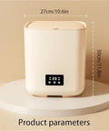 Hassle Free 7L Portable Washer Dryer, Compact Tabletop Mini Spin Cycle with digital display and dimensions on a light background.