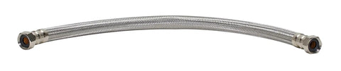 Braided Stainless Steel Water Heater Connector 24 Inch With Polymer Core And Heavy Duty Brass Hex Nuts For Flexible No Kink Install And Wide Compatibility