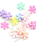 10 Pack Assorted Color Needle Threaders With Plastic Flower Head Wire Loop For Hand Stitching on white background