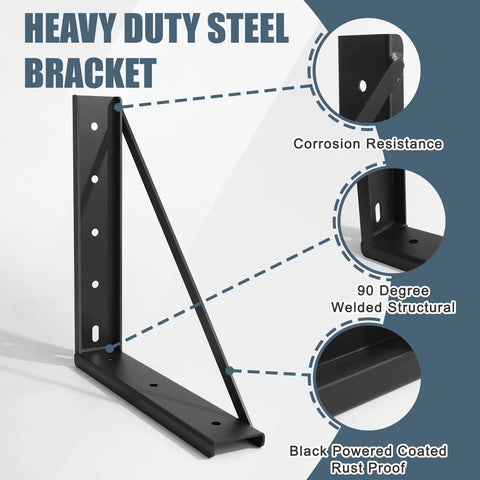 Heavy Duty 18x18 Inch Two Pack Underbody Truck Tool Box Mounting Brackets Kit Featuring Welded Steel Bolt On Installation