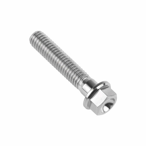 Titanium Flange Bolts M6x30mm for Motorcycles Four Pack Grade 5 6Al4V Lightweight with 11mm Flange Head and 8mm Socket Drive