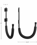 Heavy Duty Kayak Wall Mount Rack With 100 Lb Capacity For Kayaks Paddleboards Surfboards Snowboards And More Garage Storage Space Saver Wall Hanger Keeps Your Gear Neatly Off The Floor, black steel with foam padding