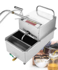 Hassle Free Commercial Fryer Oil Filter Cart 65L Grease Separator Pump stainless steel design for quick cooking oil purification.