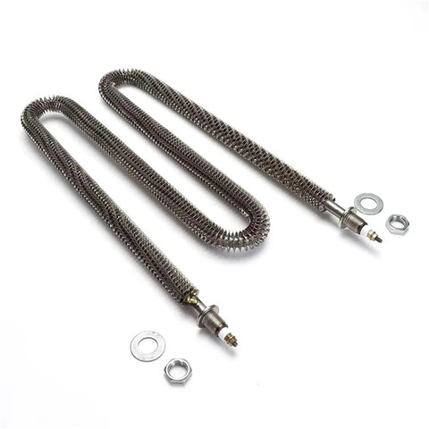 Top Shelf W Shape Finned Tubular Heater 220 Volt 3000 Watt Heavy Duty Industrial Air Heating Element SUS304 Stainless Steel with M18 thread.
