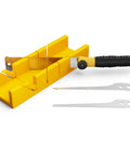 4 Piece Miter Box And Pull Saw Set With 3 Replaceable Blades for precise 45 and 90 degree cuts, compact for DIY woodworking projects