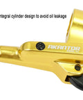 Heavy Duty Hydraulic Disc Brake Kit With 800mm Front And 1400mm Rear Lines Twin Pistons for smooth stopping, featuring a gold lever.