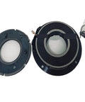 Two round electromagnetic brake units with black housings and mounting holes; DC24V 20W