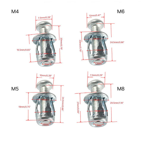 Rivet Nut Kit M4 M5 M6 Zinc Plated Carbon Steel Expansion Nuts For Hollow Walls, License Plates, And Furniture Mounts, DIY Friendly Heavy Duty Fastening Kit For Pro Grade And Home Projects.