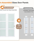 Pre-assembled vs unassembled glass door panels diagram.