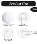 Product sizing diagram of 150 Pieces White Waterproof Self Tapping Screw Cap Covers, 12mm diameter
