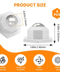 4 Pack Ball Bearing Swivel Casters, 360 Degree Rotation Universal Caster Wheels, dimensions and features