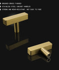 10 Pack Brushed Gold Cabinet Knobs And Drawer Pulls For Kitchen Cupboards And Drawers 2 Inch Length on black background