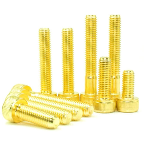 Gold M2 Allen Hex Socket Cup Head Cap Screws Set Of 50 Pro Grade 12.9 Alloy Steel 6mm Length With M2 Nuts And Washers Plated Finish Built Tough Hardware For Projects