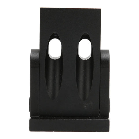 15 Degree Wood Punch Locator Tool front view, aluminum alloy, features dual holes for precise angled dowel placement.