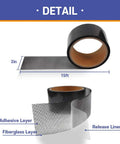 DIY Friendly Fiberglass Screen Repair Kit For Windows And Doors With 2 Inch By 15 Feet Black Mesh And 3 Layer Strong Adhesive Tape