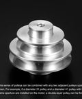 V Type Pulley With 7mm Bore And 41mm Outer Diameter Aluminum Alloy Single Groove For 4 To 5mm PU Round Belts