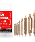 Seven Piece Cobalt Center Drill Bits Set With M35 Pro Grade High Speed Steel 60 Degree Center Drill Bits Kit Countersink Tools For Lathe And Metalworking Includes Sizes 1.0 1.5 2.0 2.5 3.0 4.0 5.0