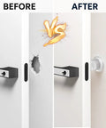 Before and after comparison using 2 Pack Clear Silicone Door Stop Bumpers Self Adhesive Wall Protectors No Drill Easy Peel And Stick Installation