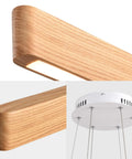 Wood Integrated LED Linear Pendant Light 31.5 Inch 18W 4000K Modern Farmhouse Fixture For Kitchen Island And Dining Room