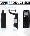 4-pack black zinc-alloy compression latch with raised trigger; front/side views, adjustable grip 0.04-0.94 in