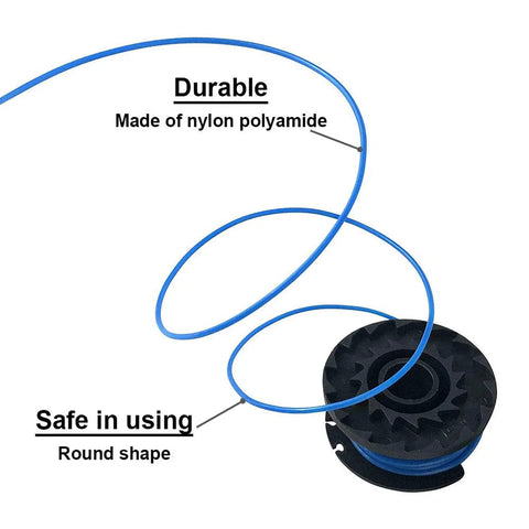 Weed Eater Spools Replacement For Greenworks Trimmers 20V 24V 40V 16 Ft 0.065 Inch Line Fits 21302 21332 21342 3411546A Cap Covers Auto Feed Edger 6 Plus 1 Pack nylon polyamide line with spool