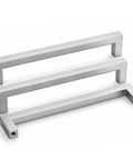 Top Shelf Slick Brushed Nickel Cabinet Pulls And Drawer Handles, Rock Solid Stainless Steel, Rust Resistant Kitchen Hardware, Smooth Grip Design, Built To Last, 7.5 Inch, 10 Pack - three brushed nickel handles with a sleek design.