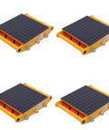 4 Pc Heavy Duty Machine Dolly Sleds With 15 Ton Capacity Each Rotating Steel Roller Caster For Moving Industrial Equipment And Heavy Loads Smooth Polyurethane Wheels For Warehouse Use, showing stacked sleds.