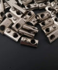 100 Pack Spring Loaded M5 T Nuts for 20x20 Aluminum Extrusions in the 20 Series Roll In Style, silver nickel-plated finish