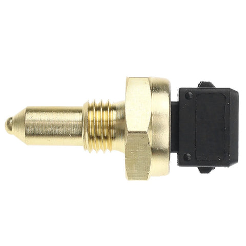 A-Premium coolant temperature sensor side view with brass threaded body and black connector