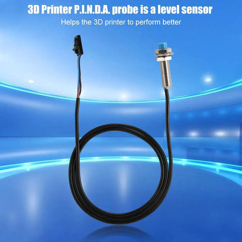 3D printer P.I.N.D.A. probe auto bed leveling sensor for Mini and I3 MK2/MK2S with metal and ABS probe in futuristic blue background