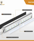 Motion Sensor LED Under Cabinet Lights 10 LED Light Strips Wireless Battery Operated No Fuss Peel And Stick for kitchen, diagram view.