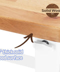 Close-up of the 1.5" thick solid wood surface on the Rock Solid Height Adjustable Workbench With Premium Hardwood Surface.