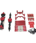 Beefed Up One Twelfth Scale Chassis Frame Upgrade Kit with front rear axle assembly, tie rods, shock absorbers, black metal, MN models