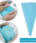 Blue reusable silicone bag from All In One Cake Decorating Kit 38 Piece Set With 32 Piping Tips Quick Change Couplers Reusable Silicone Bags.