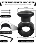 Steering wheel knob spinner, black with metal bearing; includes 2x fixing screws and 1x wrench