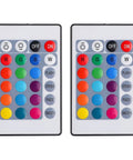 Pair of 24 Key Wireless RGB LED Strip Remote Controller Replacement For SMD 5050 2835 3528 Light Strips Universal Easy Install