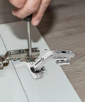 Heavy Duty Stainless Steel Concealed Cabinet Door Hinges 4 Pack, 135 Degree Swing, No Tool Install in use on wooden cabinet door.