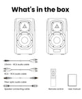 S2000MKIII High Fidelity Studio Monitor Speakers With Coaxial Tweeter And Five Point Five Inch Woofers box contents diagram