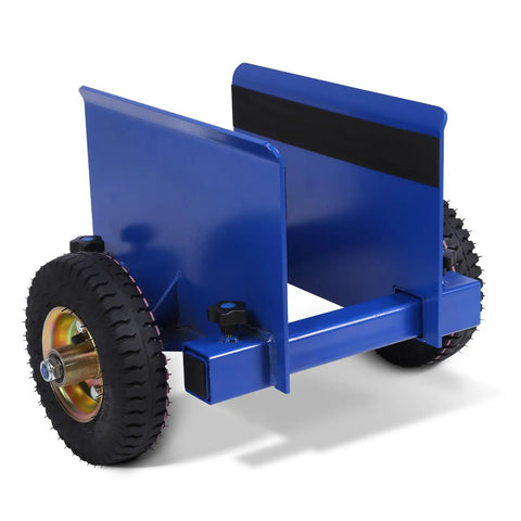 Heavy Duty Door Cart With 550 Lb Load Capacity And Secure Clamp For Moving Stone Glass Drywall And Fences features blue heavy gauge steel frame and pneumatic wheels.