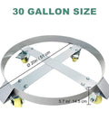 Built Like A Tank 30 Gallon Drum Dolly With 400 Pound Capacity And Rock Solid Anti Tip Frame featuring 20 inch steel base and swivel casters.