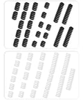48 Piece Cable Comb Kit For PC Cables, Perfect For PSU And CPU Cable Management, Fits 3.0mm To 3.4mm OD Cables in black and white colors