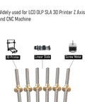 Two Pack 150Mm TR8x8 Lead Screws With T8 Brass Nuts for Z Axis 3D Printers DLP SLA and CNC Machines displayed with components