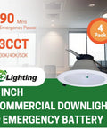 8 Inch Recessed Led Downlight With Emergency Battery Backup Offering Slick Tunable White Settings And Selectable Wattage For Straight Commercial And Kitchen Ceiling Jobs That Deliver Top Tier Glow in a modern office setting.