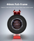 54mm Petzval APO Refractor Telescope front view showing 44mm full-frame lens with precision focus for astrophotography.