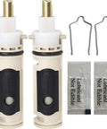No Fuss Easy Install Replacement Shower Cartridge For Posi Temp One Handle Faucets Tub And Shower Kit Compatible With Moen 1222 And 1222B Cartridges Includes 2 Pack Installation Guide And Lubricant with two cartridges, clips, and lubricant.